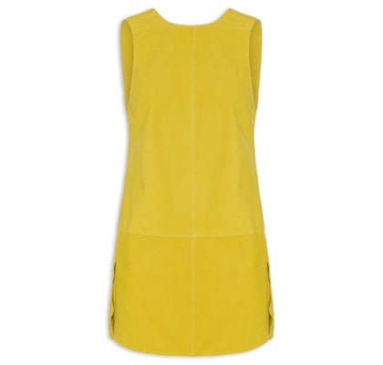 Vestido Chamois Recorte Sobreposto - Amarelo
