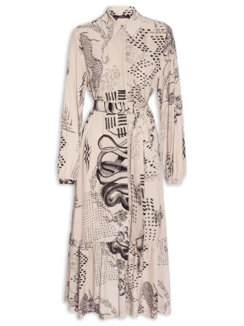 Vestido Chemise Dragão Pele – Bege – Animale