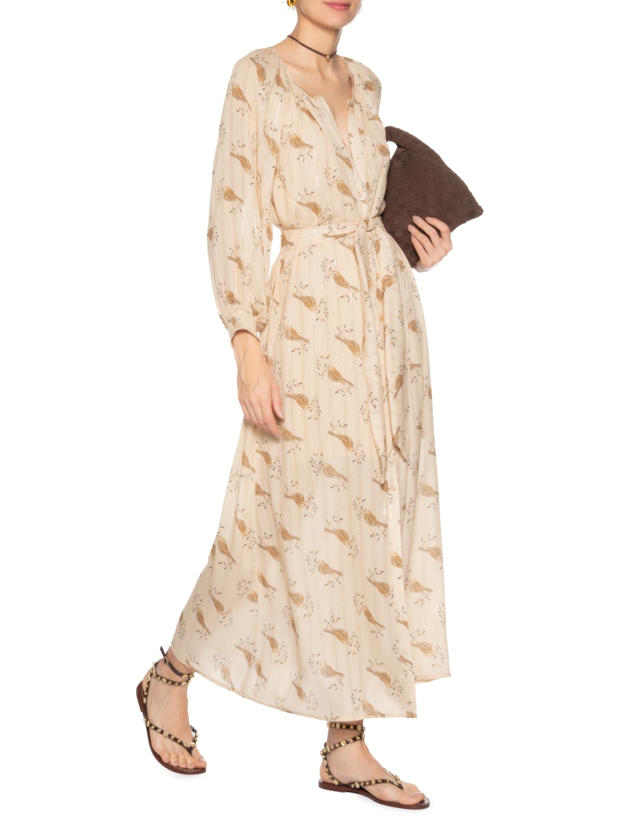 Vestido Chemise Estampa Sunny Bege Maria Filó