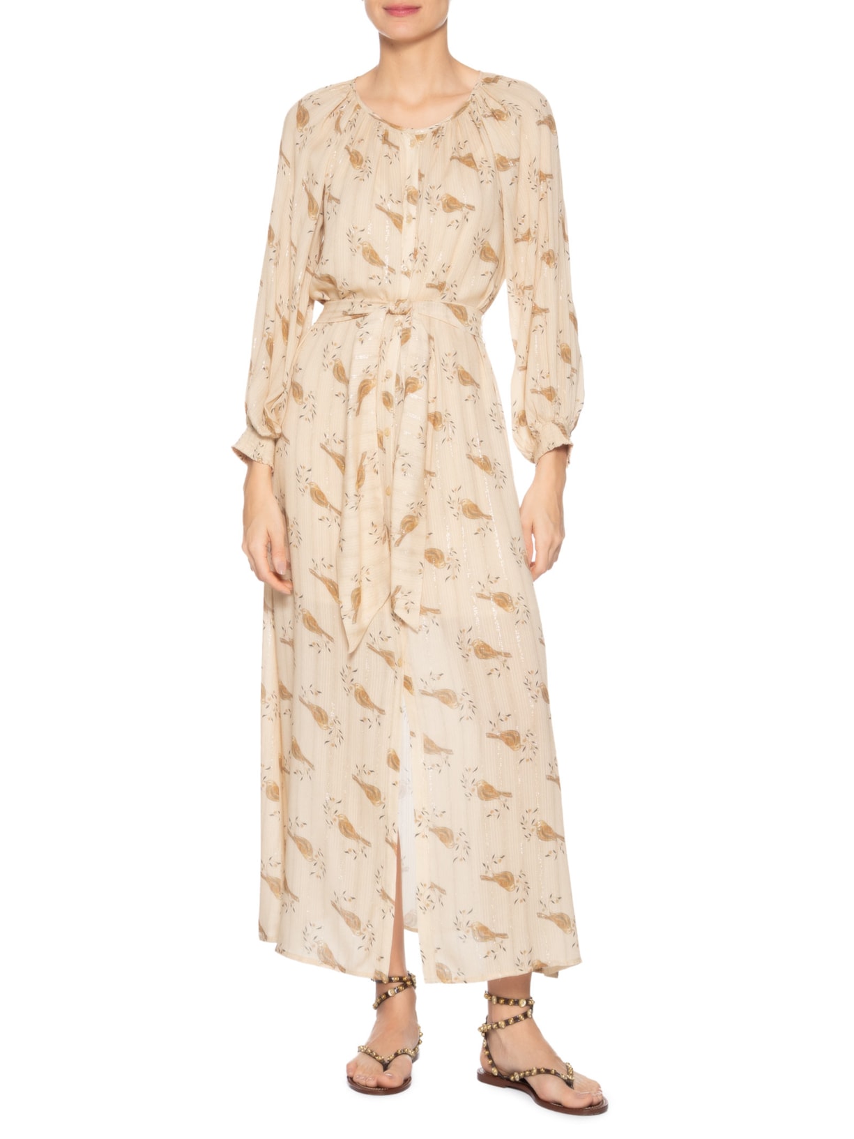 Vestido Chemise Estampa Sunny Bege Maria Filó