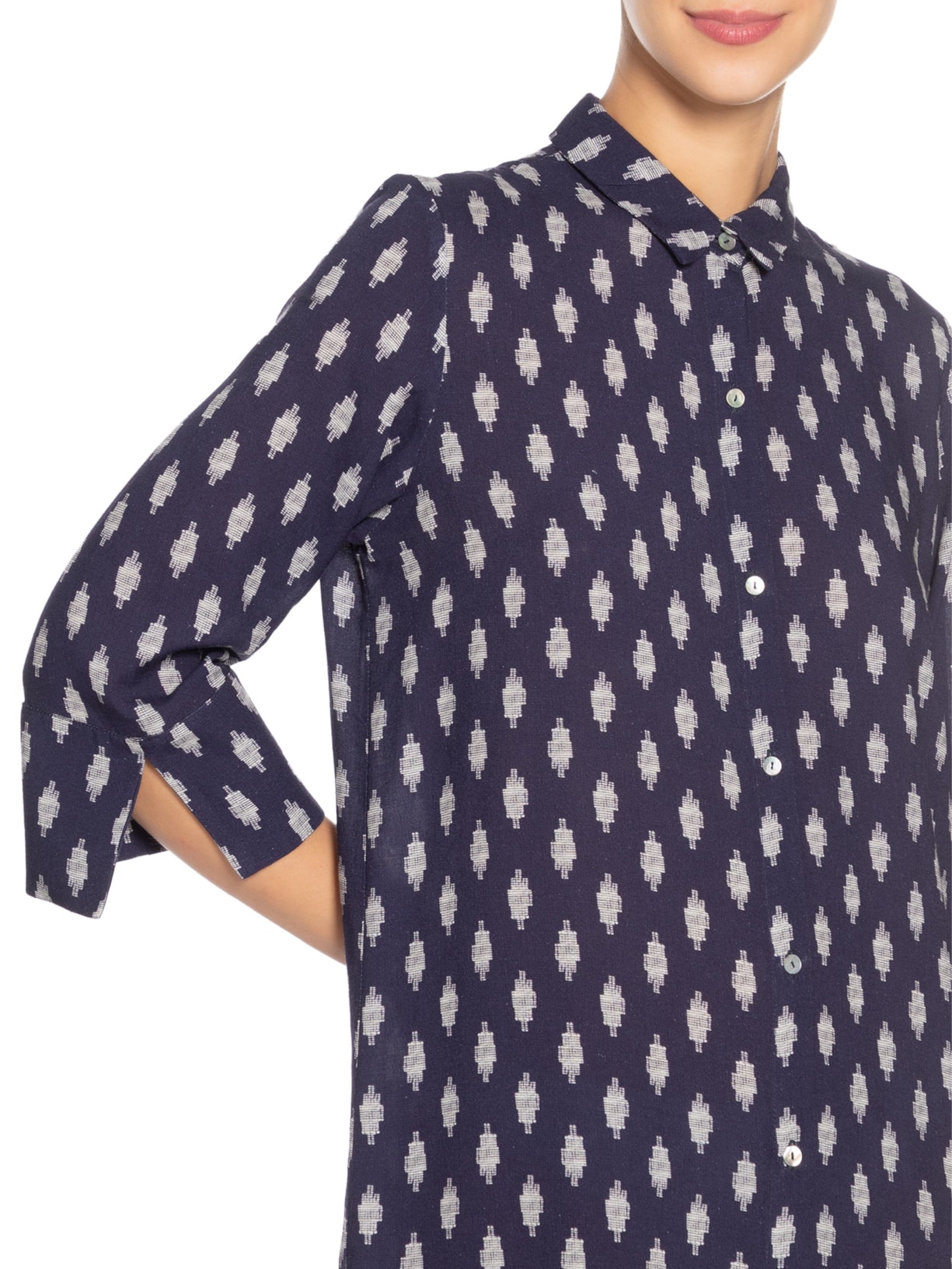 Vestido Chemise Fendas Azul Lenny Niemeyer