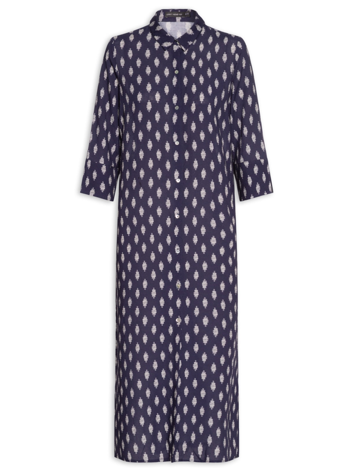 Vestido Chemise Fendas Azul Lenny Niemeyer