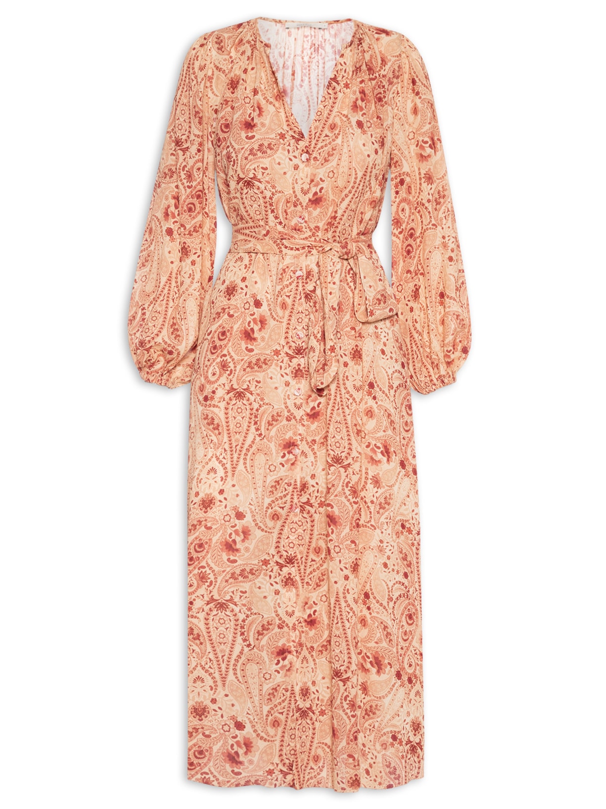 Vestido Chemise GGT Estampa Bohemian - Vermelho