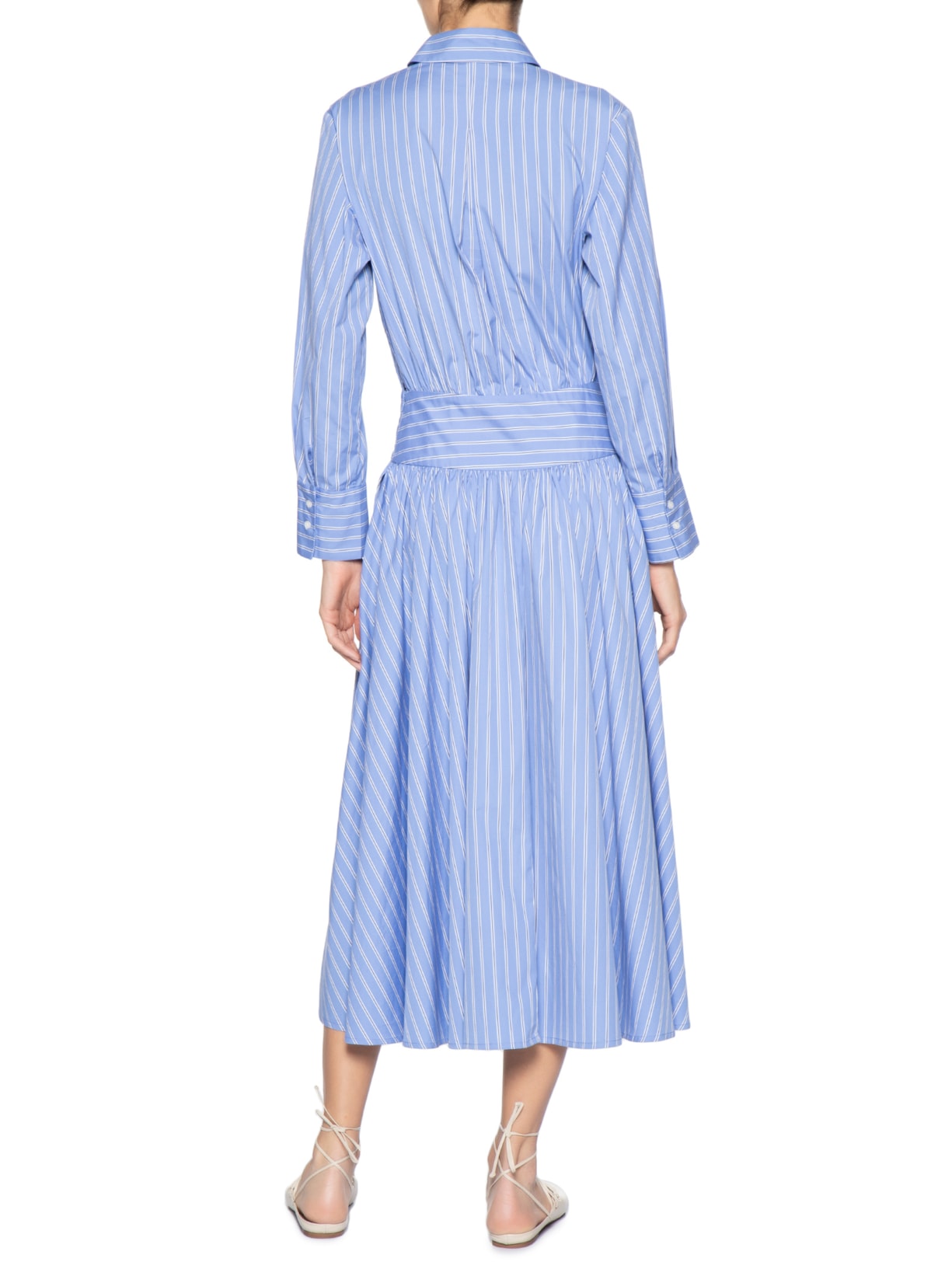 Vestido Chemise Pala Curta Ombro Azul Andrea Marques