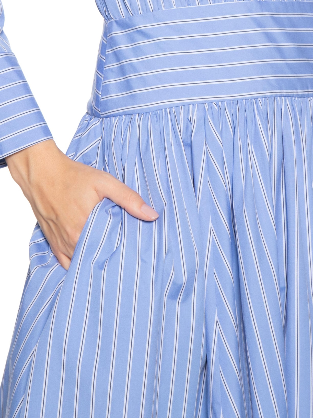 Vestido Chemise Pala Curta Ombro Azul Andrea Marques