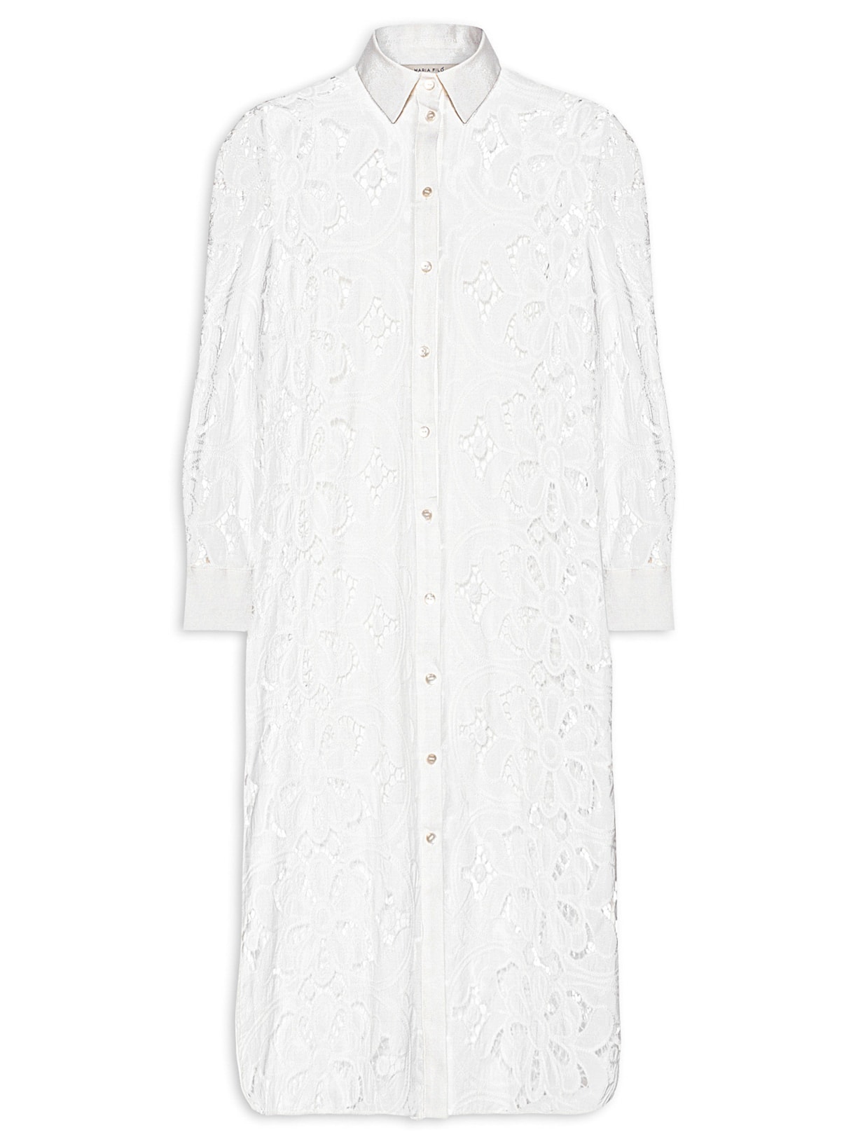 Vestido Chemise Renda - Branco