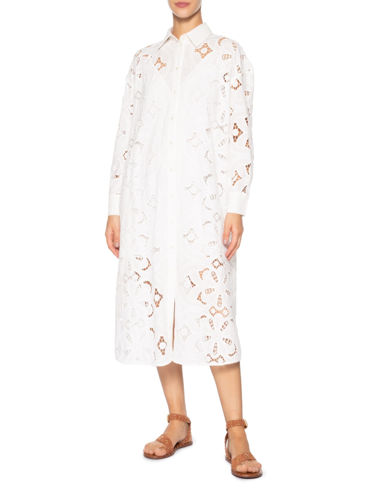 Vestido Chemise Renda Branco Maria Filó