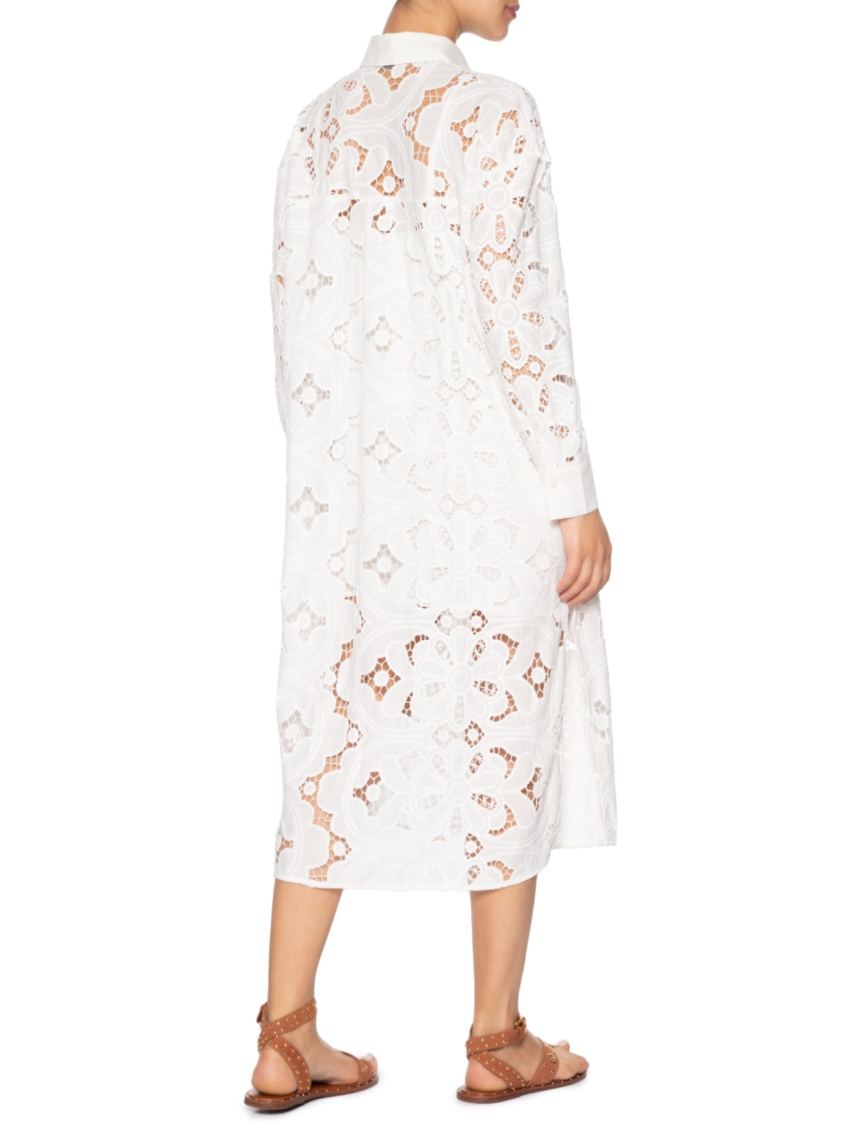 Vestido Chemise Renda Branco Maria Filó