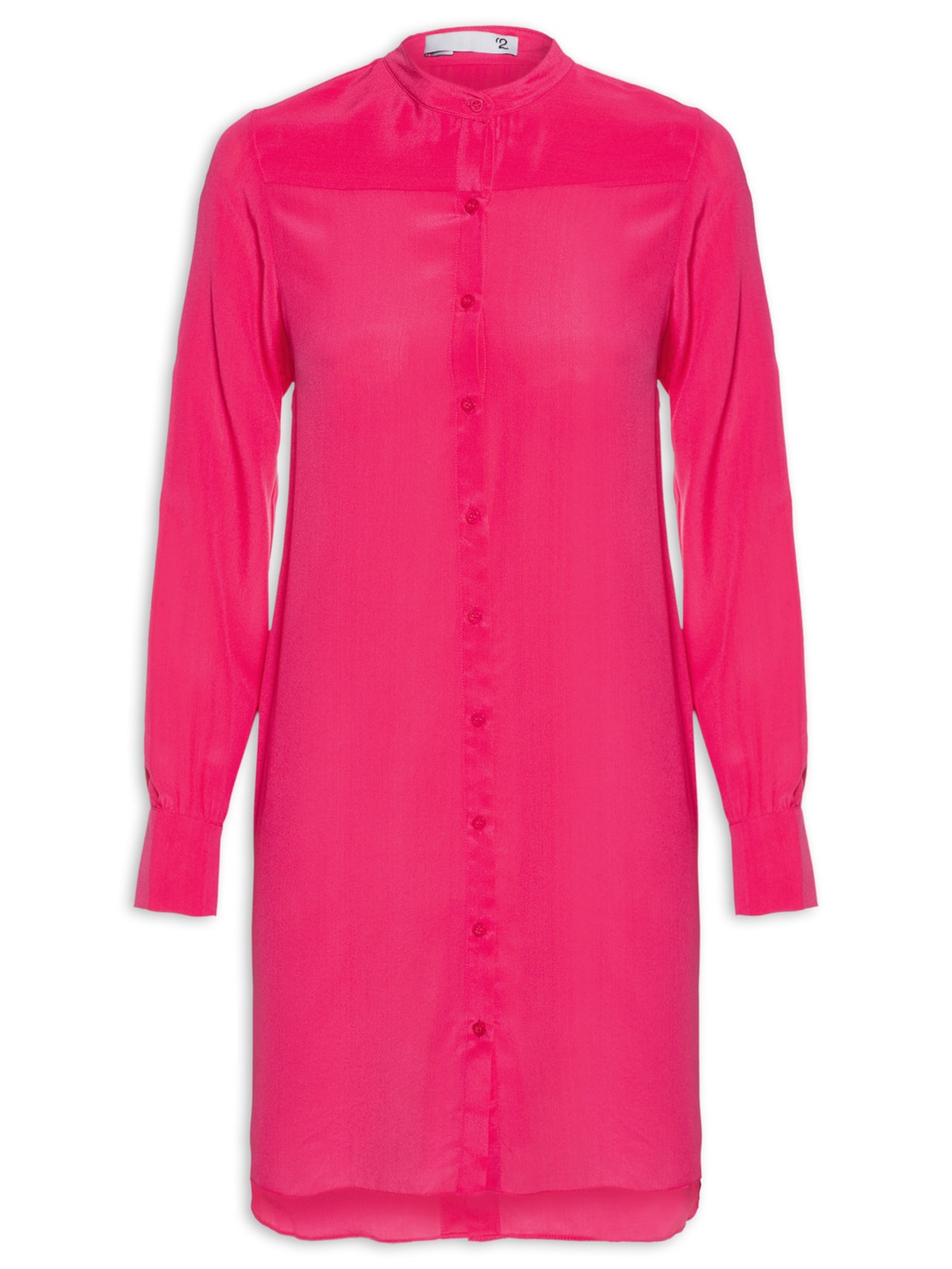 Vestido Chemise Seda Pura Rosa '2Essential