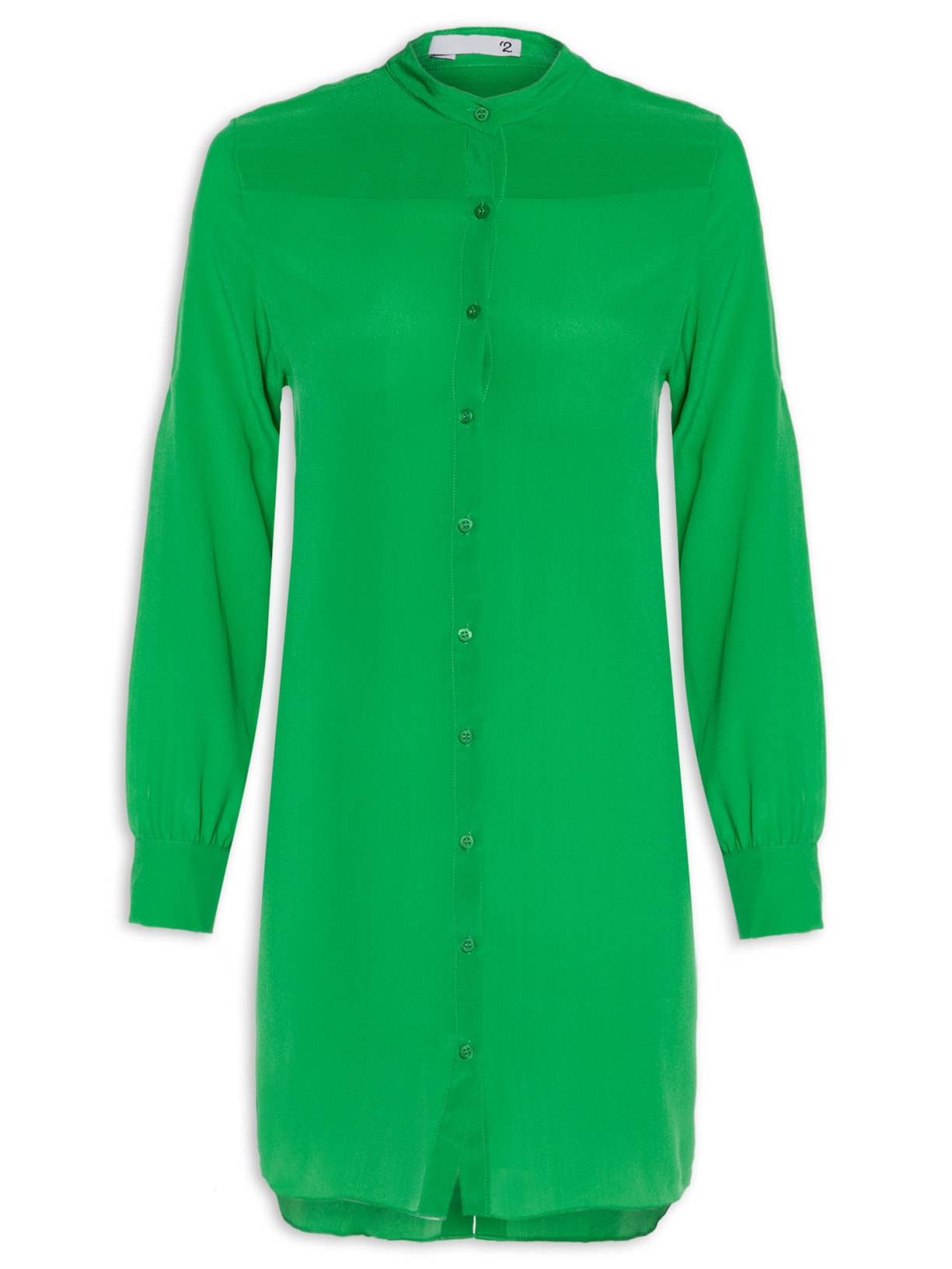 Vestido Chemise Seda Pura - Verde