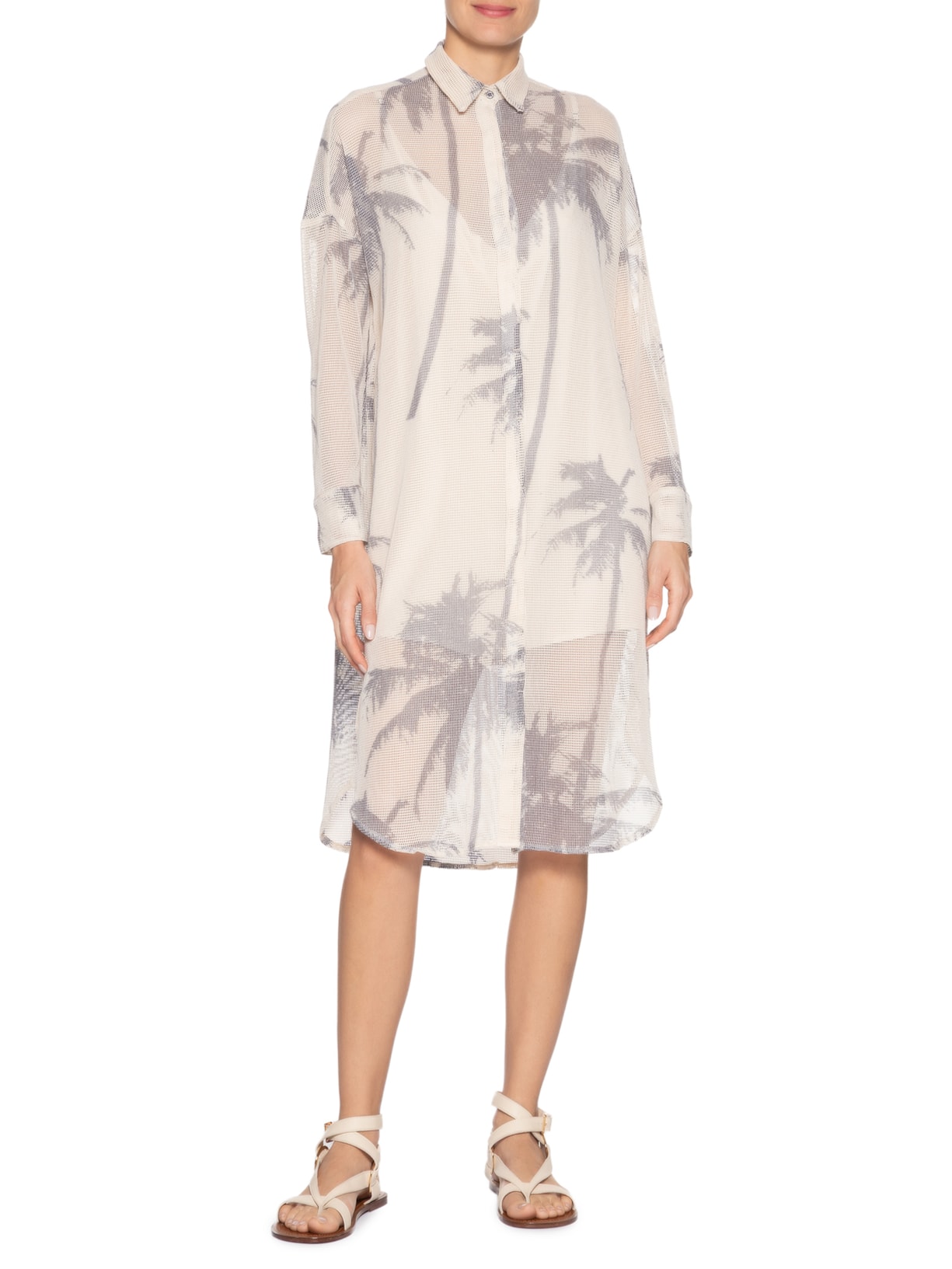 Vestido Chemise Tela Coqueiro Off White Osklen