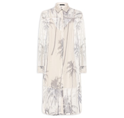 Vestido Chemise Tela Coqueiro - Off White