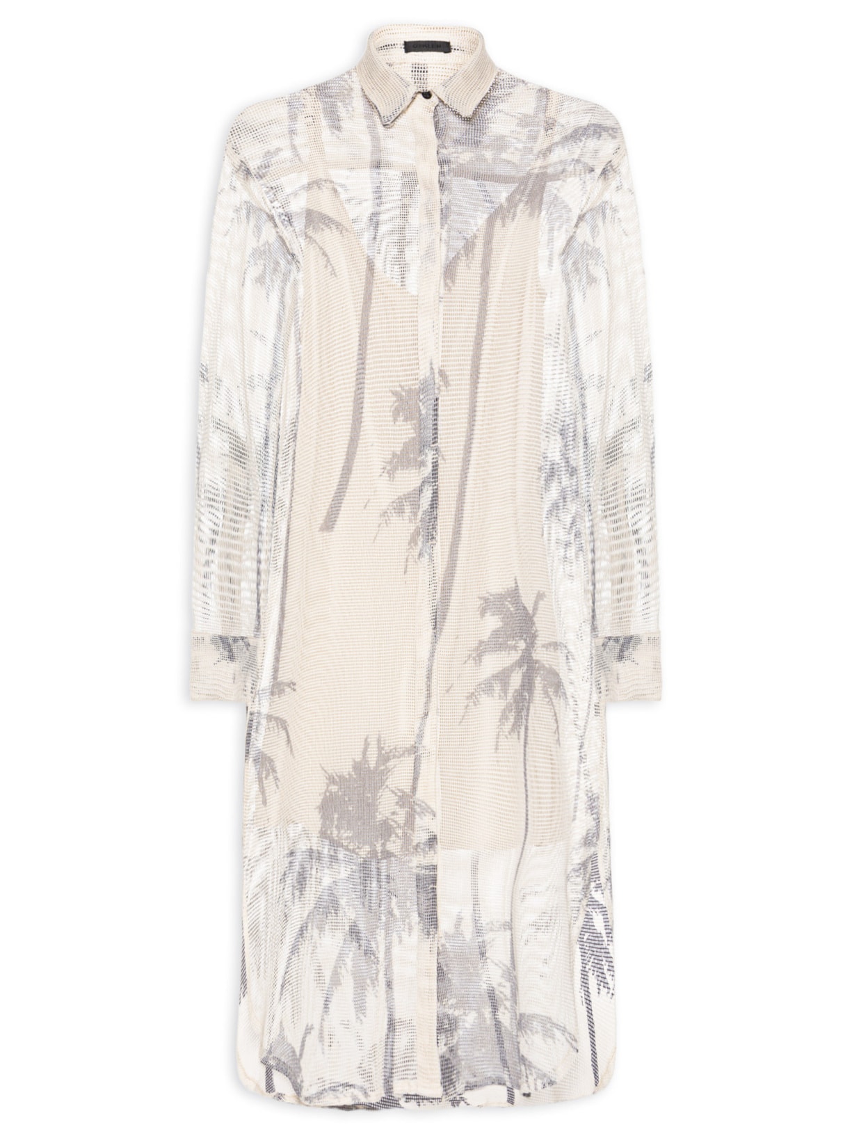 Vestido Chemise Tela Coqueiro - Off White