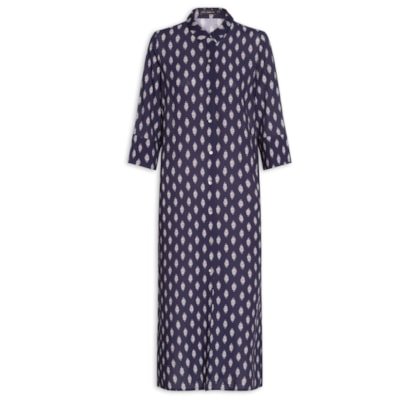 Vestido Chemisier Fendas - Azul