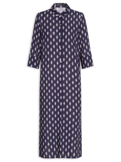 Vestido Chemisier Fendas - Azul
