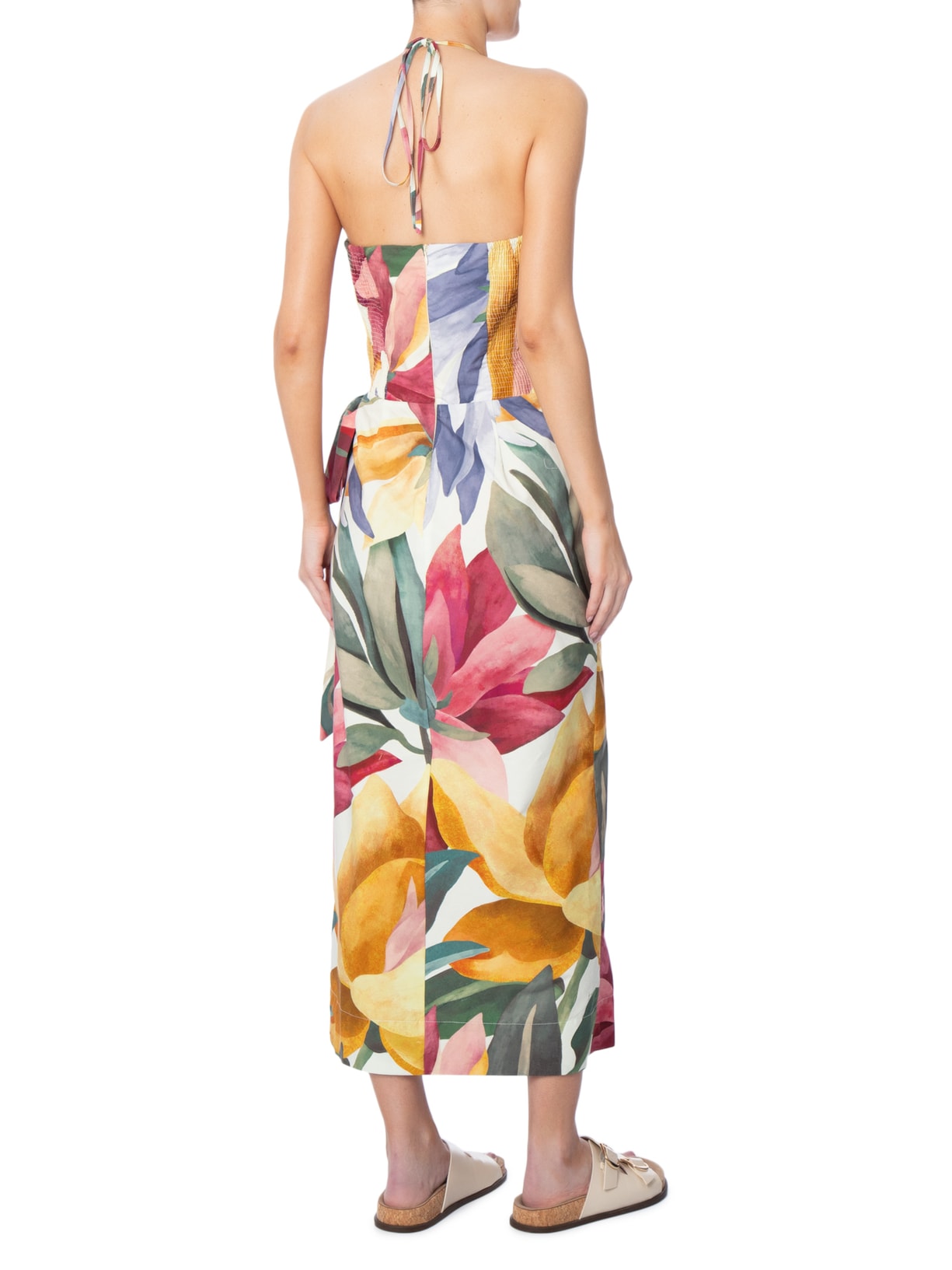 Vestido Chita Pintada Off White Farm