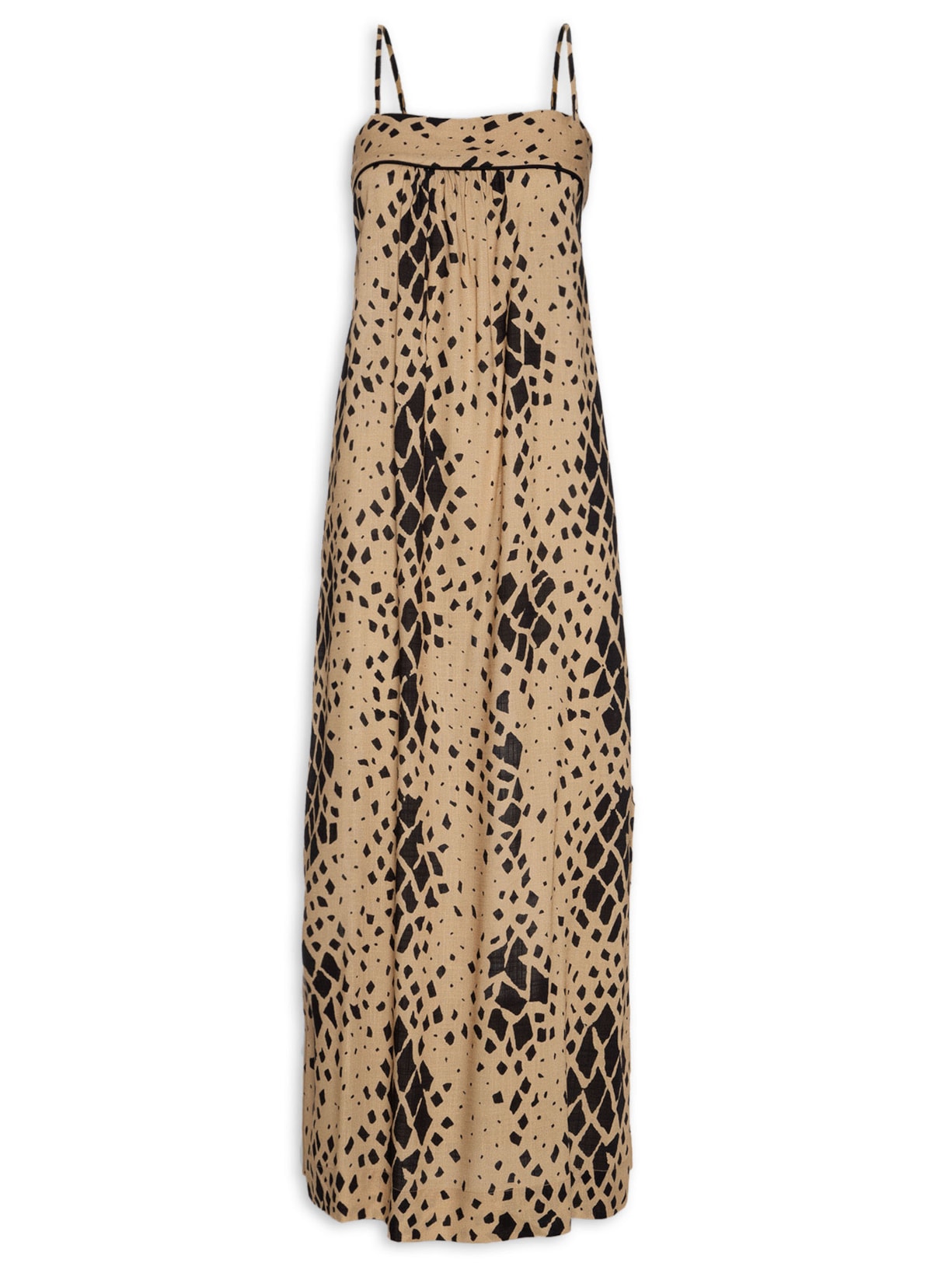 Vestido Coluna Textura Cobra - Bege