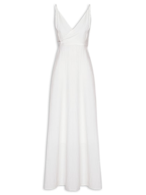 Vestido Com Amarração Nas Costas - Off White