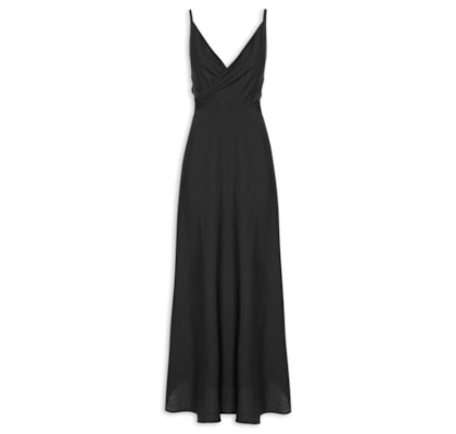 Vestido Com Amarração Nas Costas - Preto