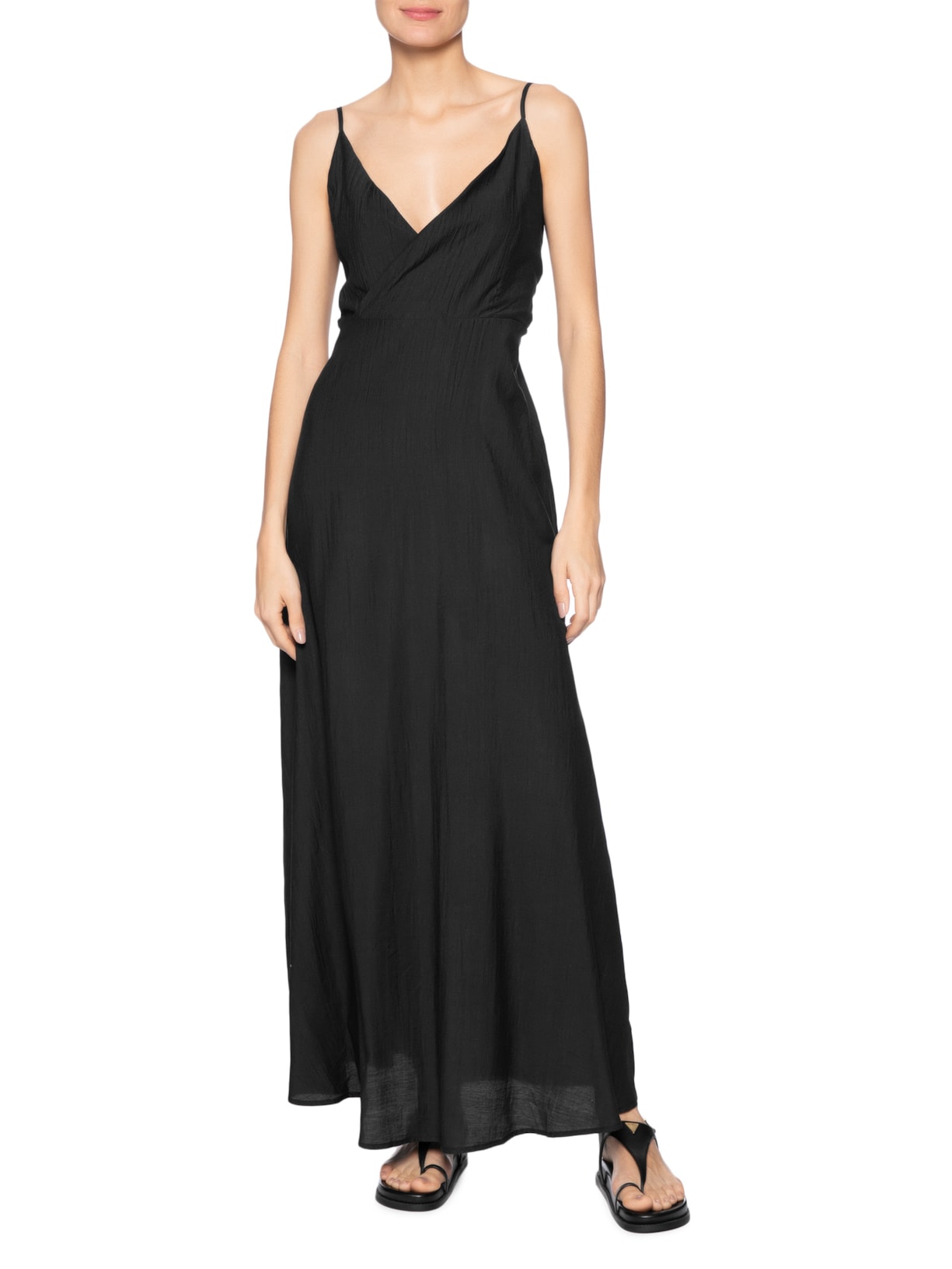 Vestido Com Amarração Nas Costas Preto Basiq