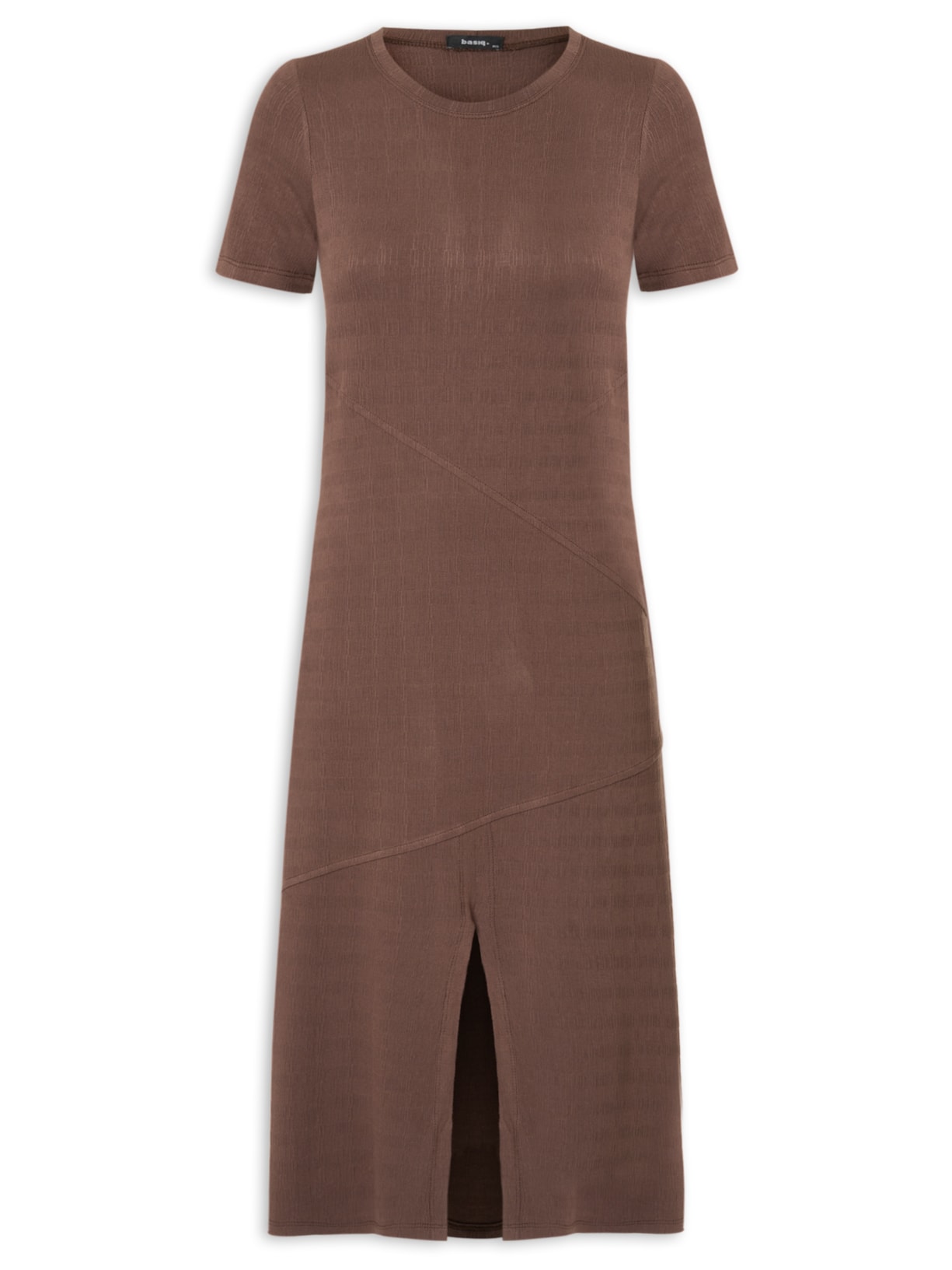 Vestido Com Bolso - Marrom