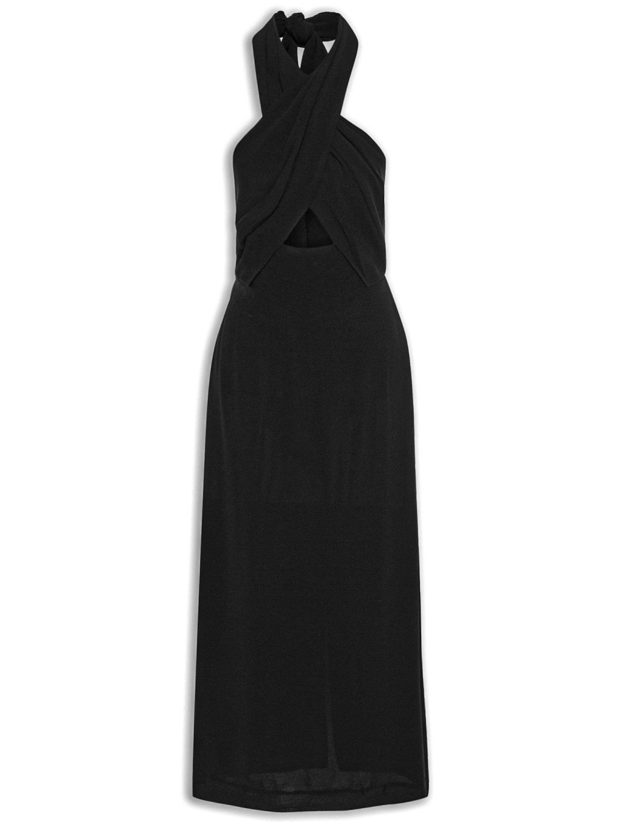 Vestido Com Busto Transpassado - Preto