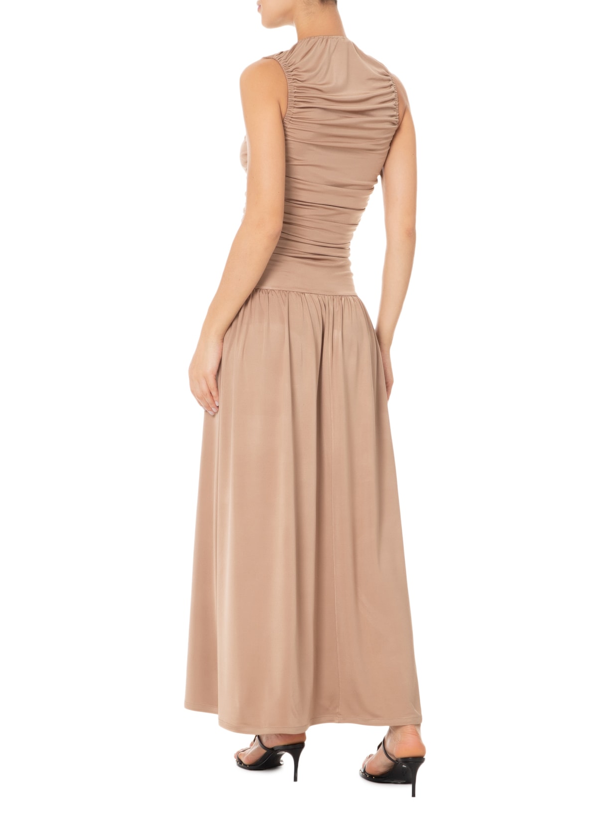 Vestido Com Franzidos Bege  '2Essential