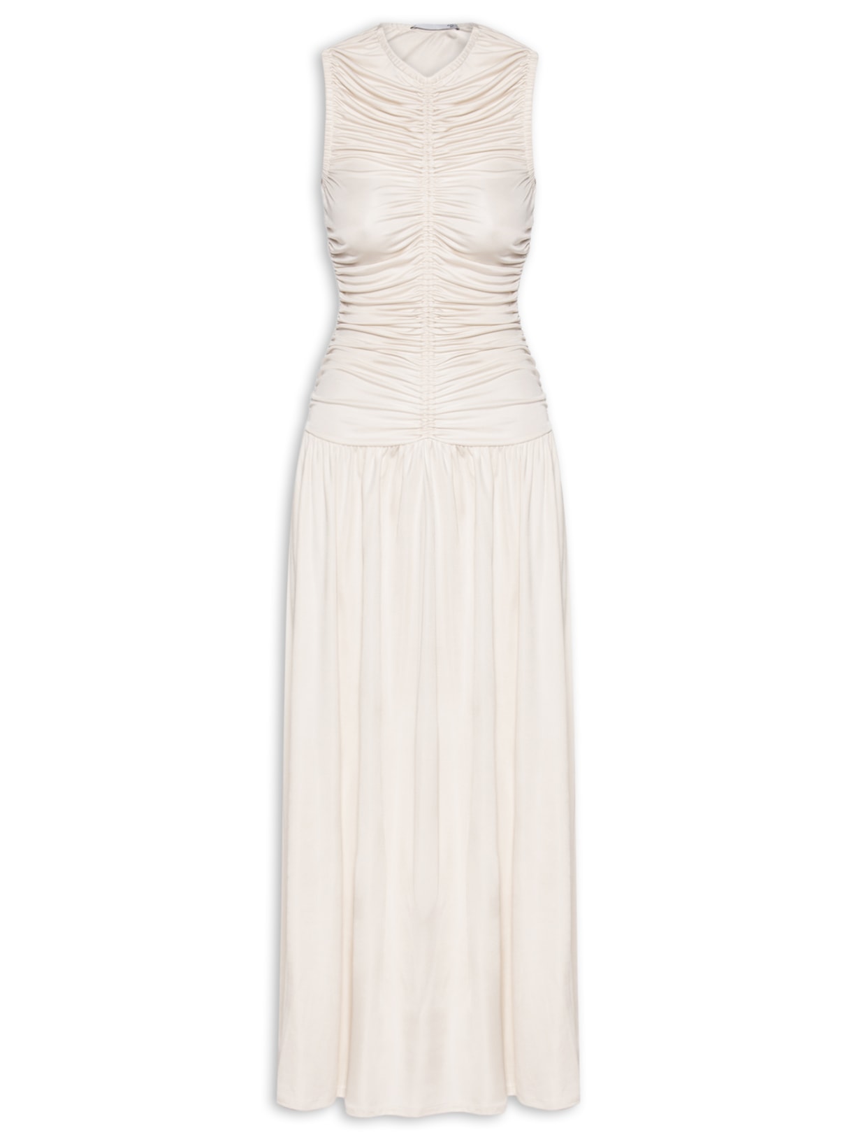 Vestido Com Franzidos Off White '2Essential