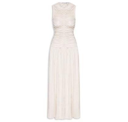 Vestido Com Franzidos - Off White