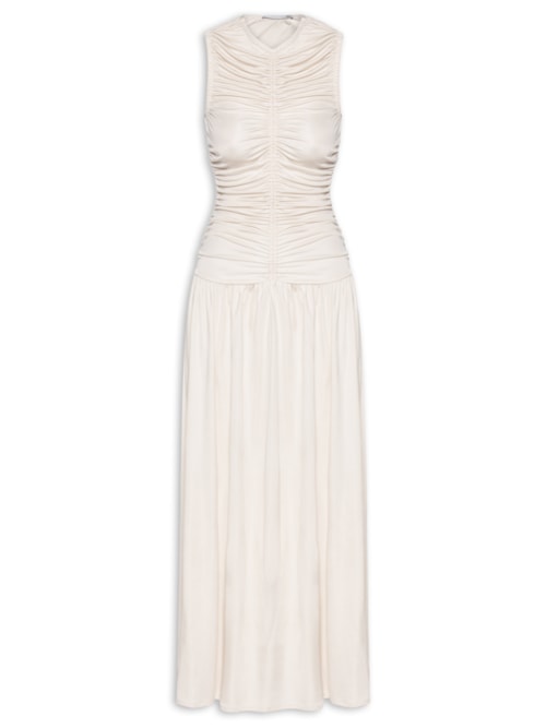 Vestido Com Franzidos - Off White