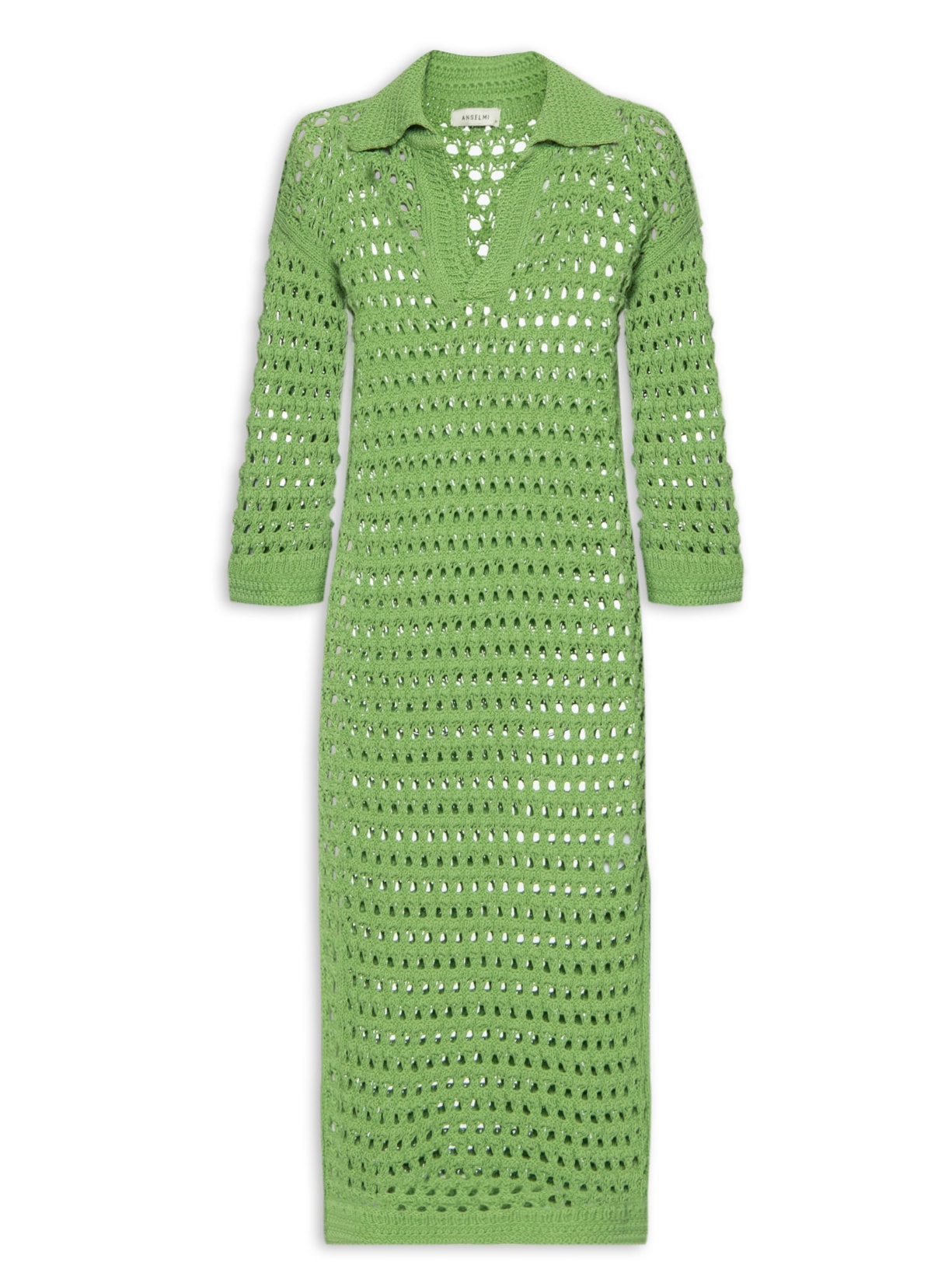 Vestido Com Gola Polo - Verde