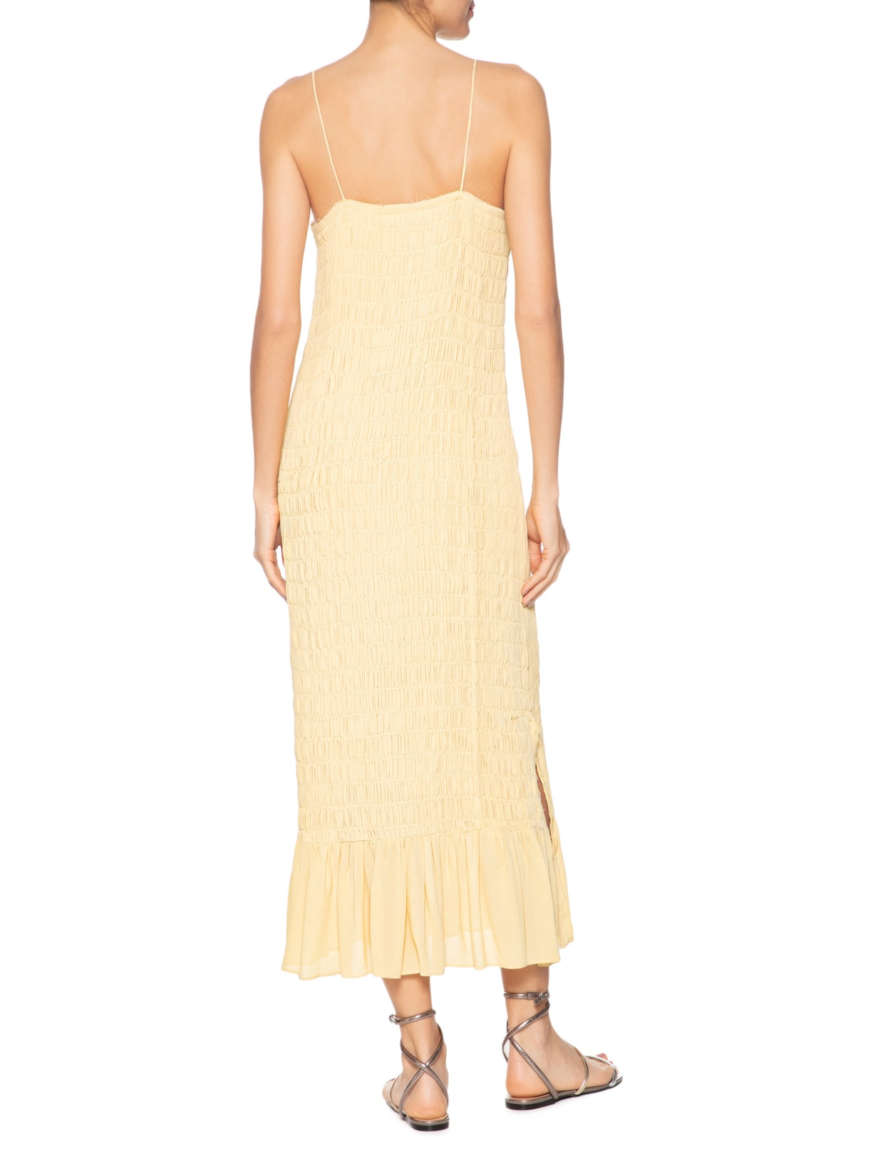 Vestido Com Lastex Midi Amarelo Animale