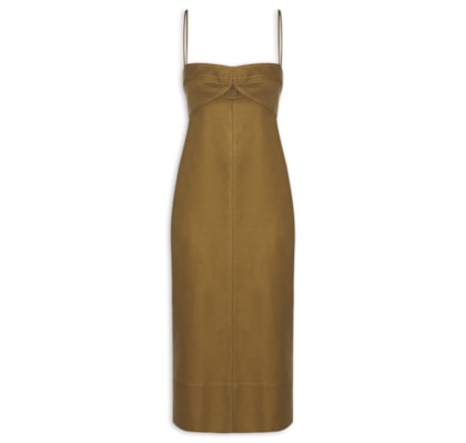 Vestido Com Linho Antique - Verde