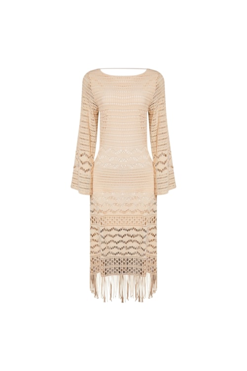 Vestido com Manga Magnólia Areia
