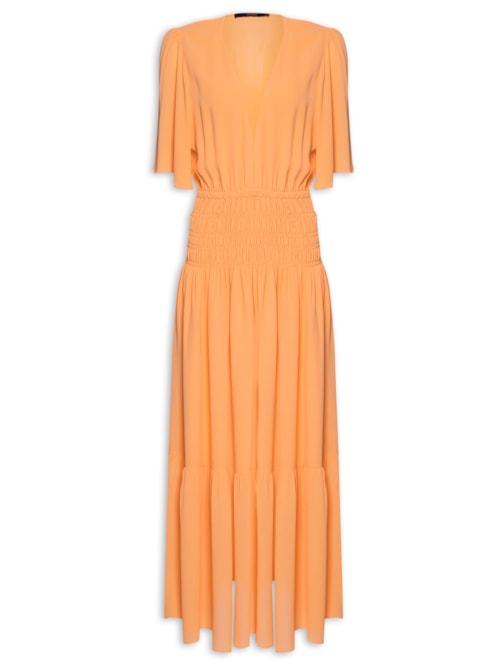 Vestido Com Manga Sino Aura - Laranja