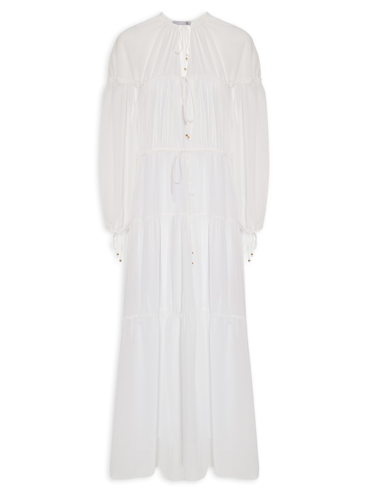 Vestido Com Rolotes - Off White