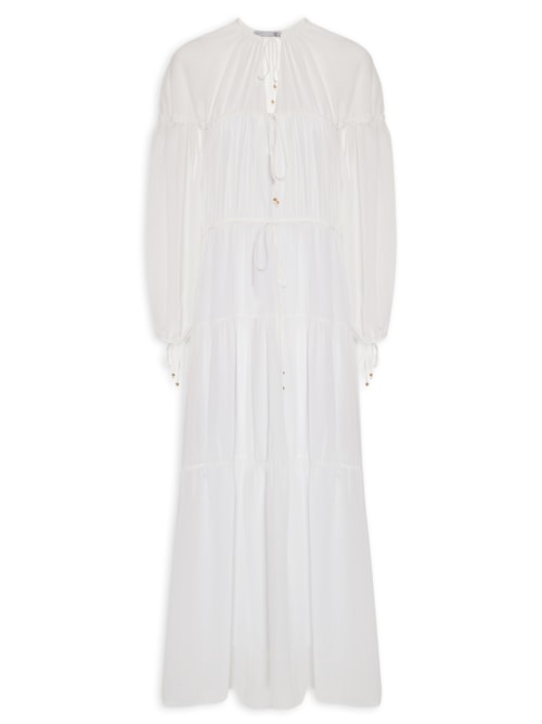 Vestido Com Rolotes - Off White
