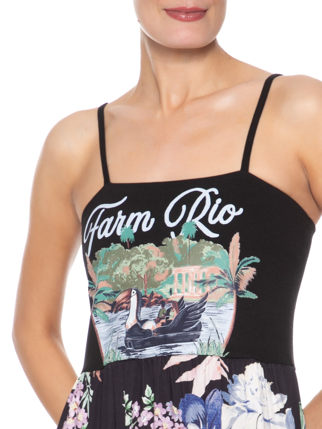 Vestido Combinho Pedalinho Preto Farm