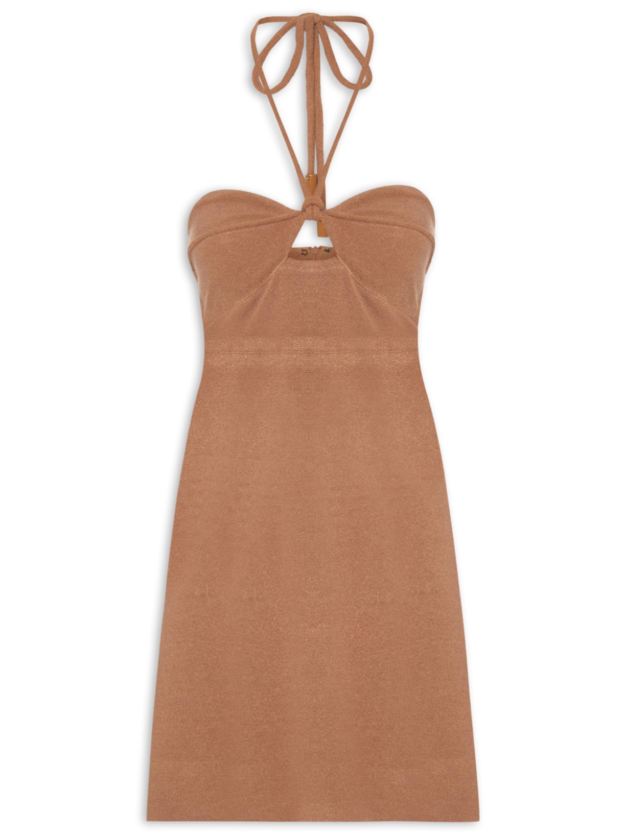 Vestido Concha Curto Marrom Animale