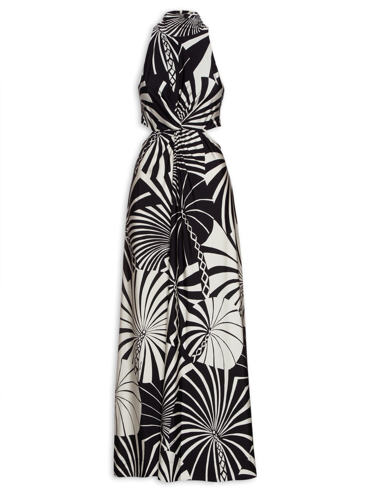 Vestido Coqueiro Gráfico - Preto