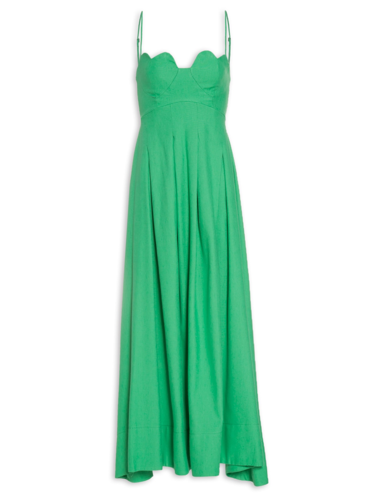 Vestido Coração Pregas - Verde