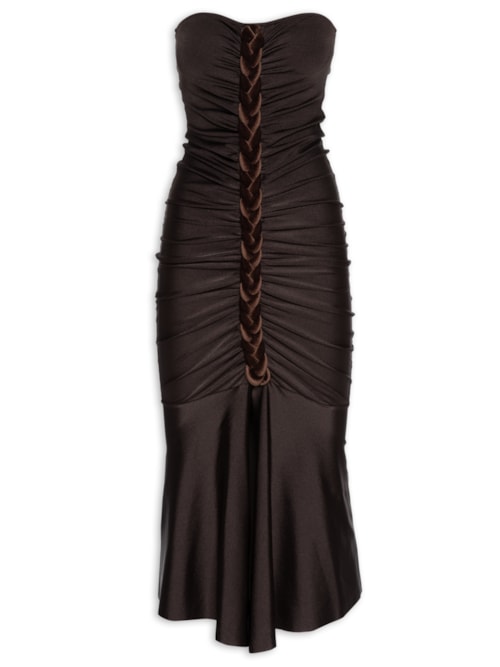 Vestido Cordas - Marrom