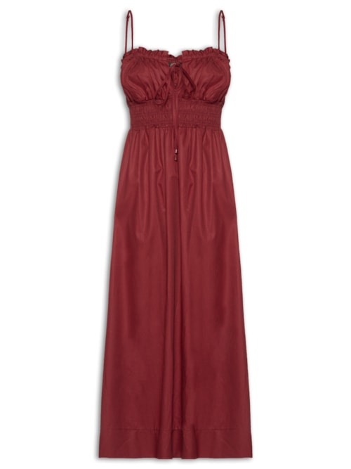 Vestido Corpo Franzido - Vermelho