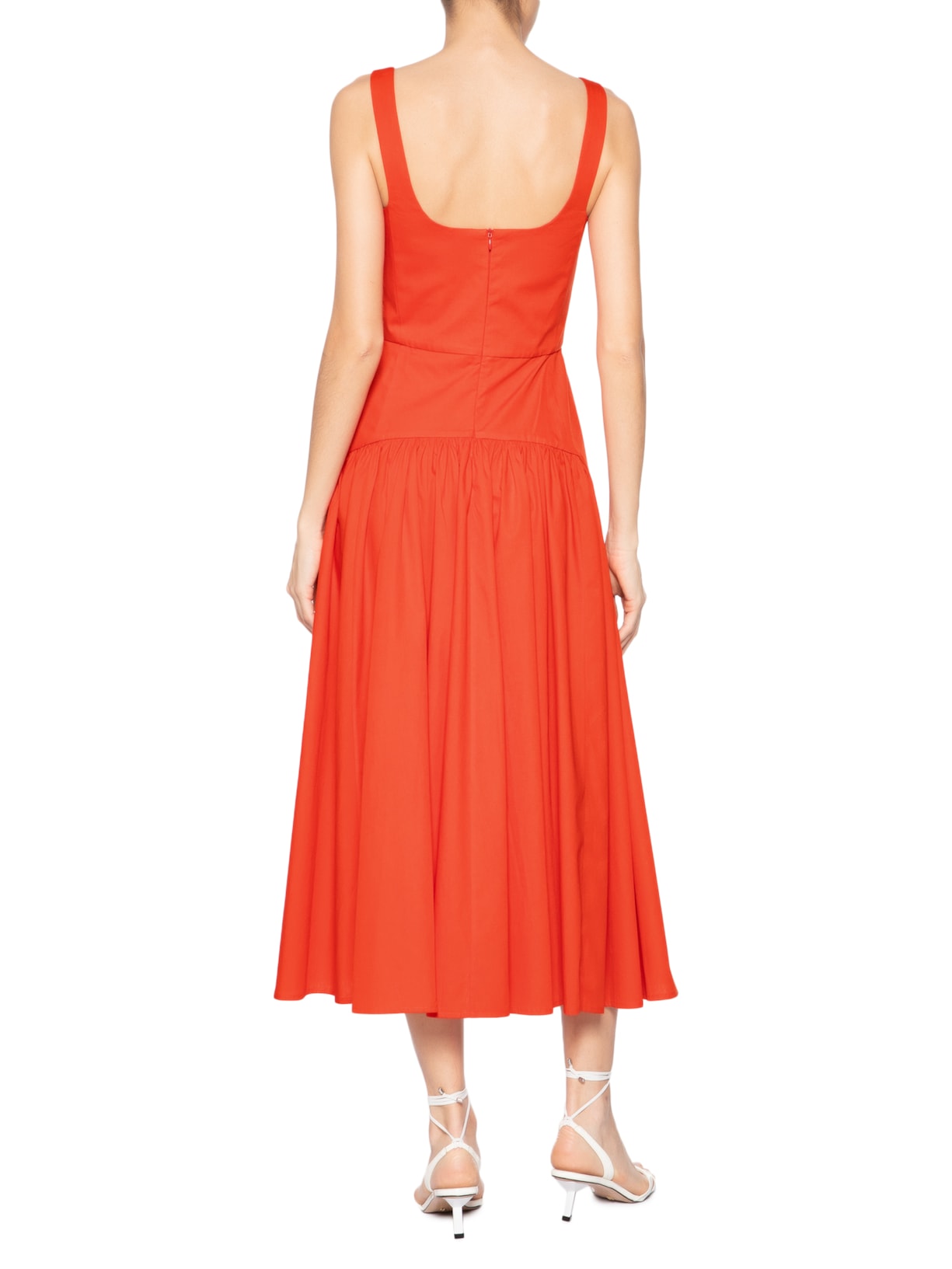 Vestido Corselet Com Alça Saia Franzida Vermelho Andrea Marques