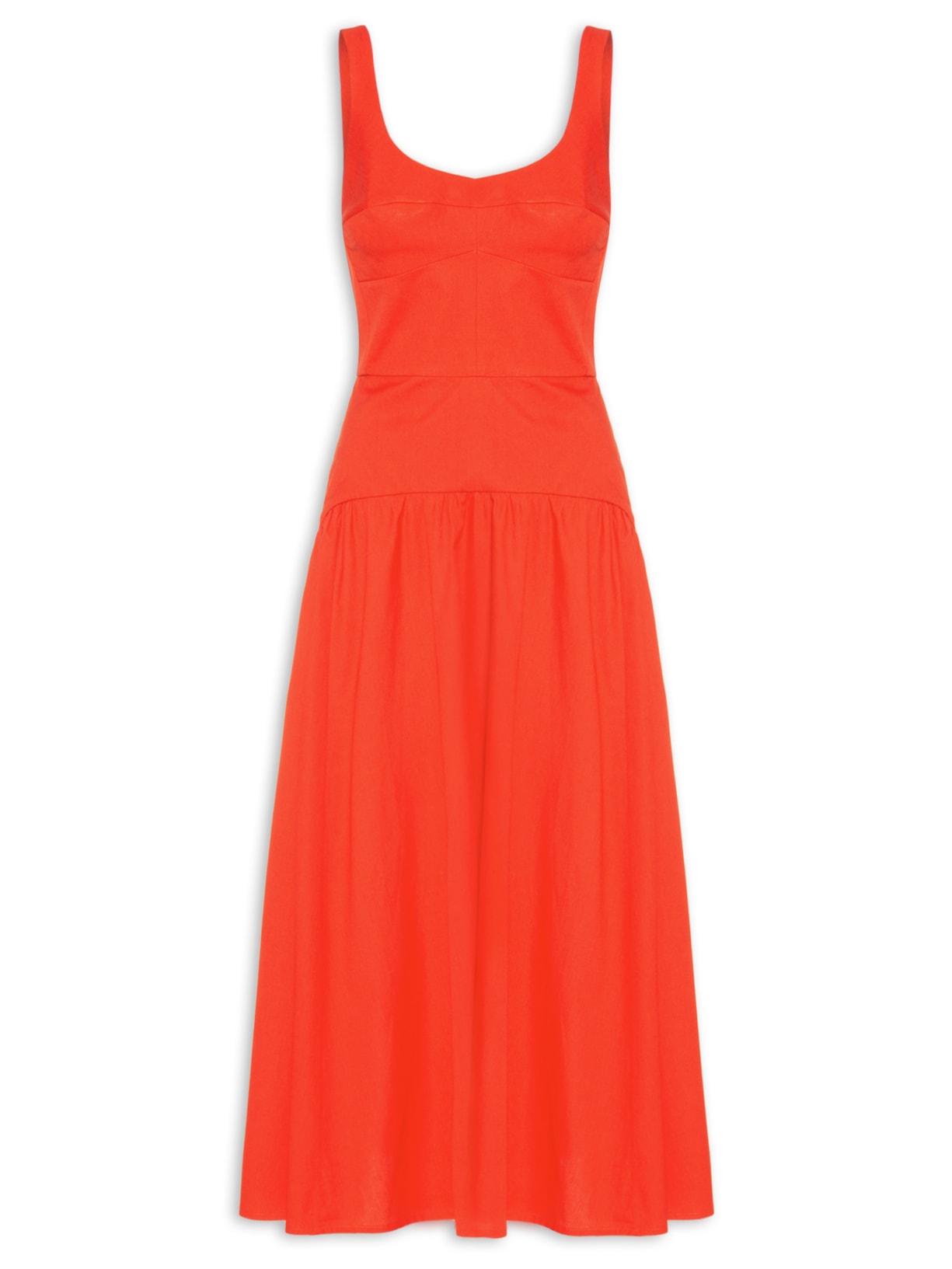 Vestido Corselet Com Alça Saia Franzida Vermelho Andrea Marques