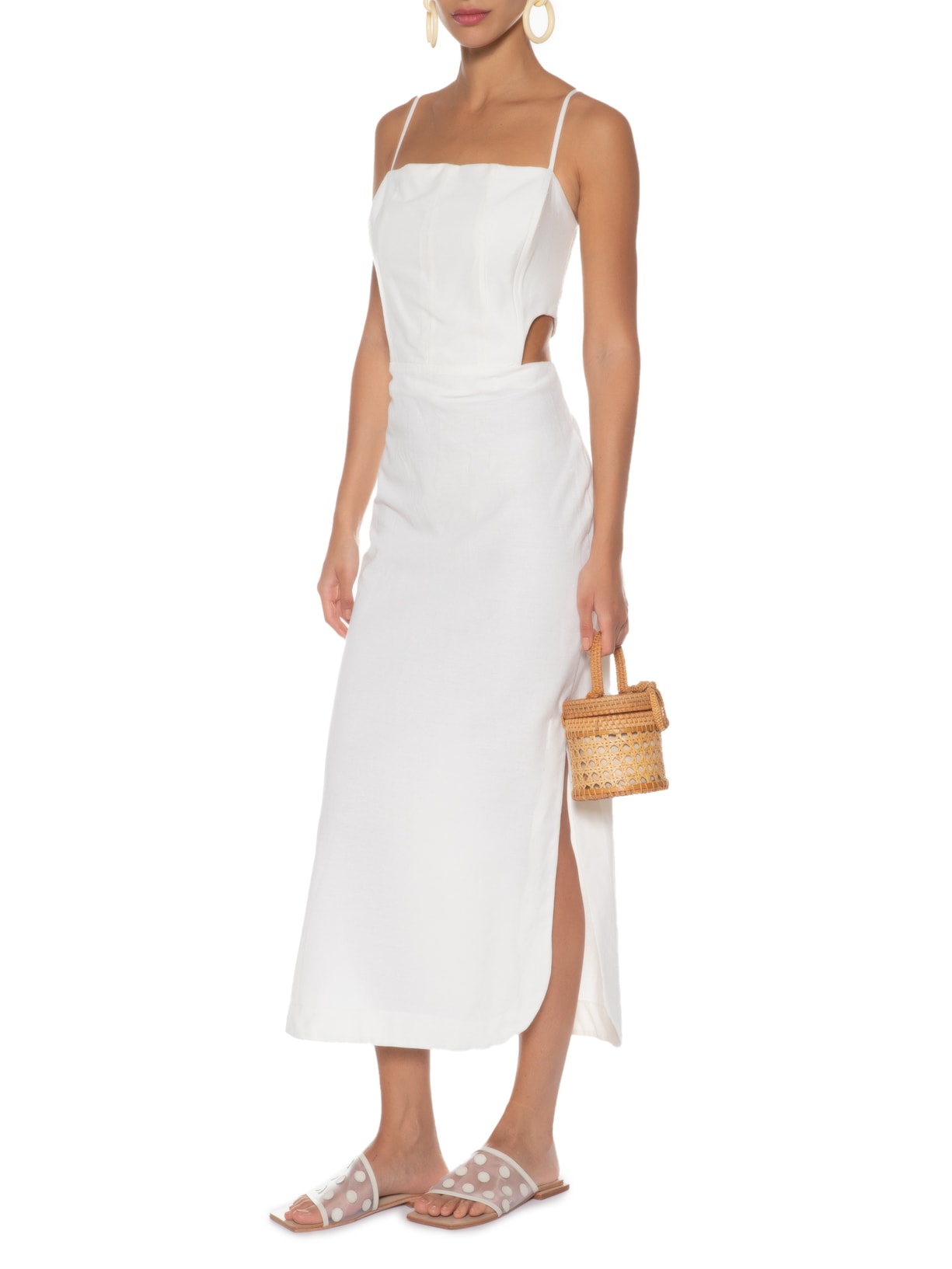 Vestido Corselet Vazado Branco Farm