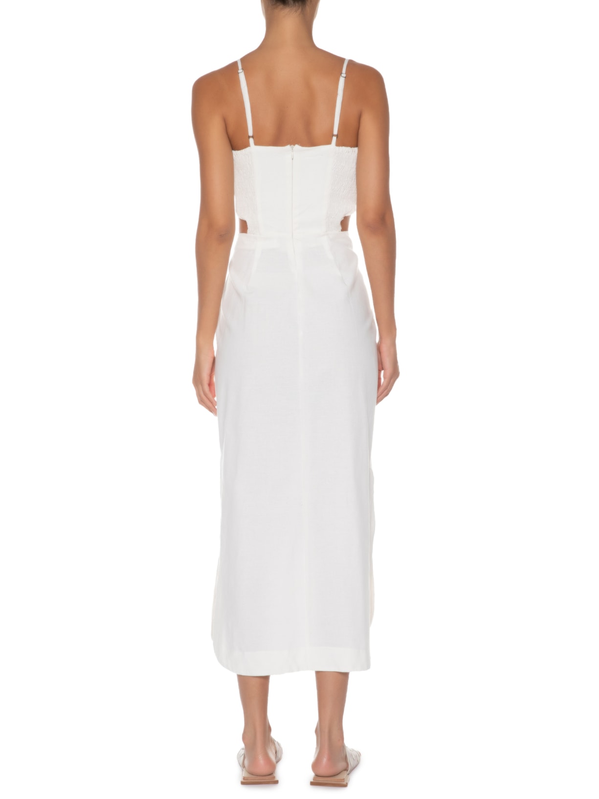 Vestido Corselet Vazado Branco Farm