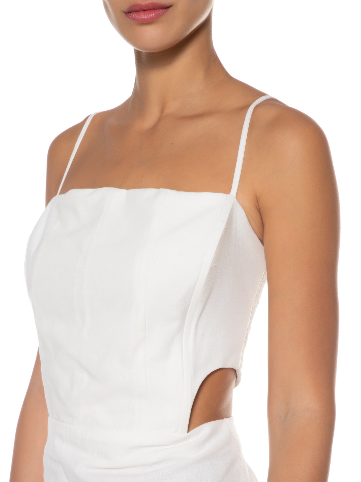 Vestido Corselet Vazado Branco Farm