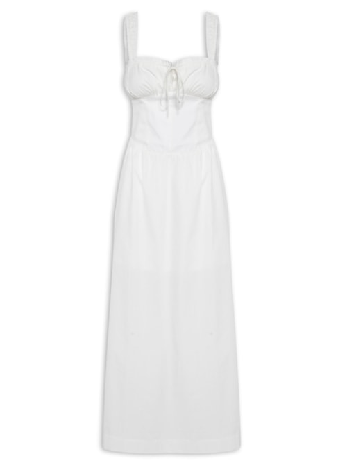 Vestido Corset Franzido - Branco