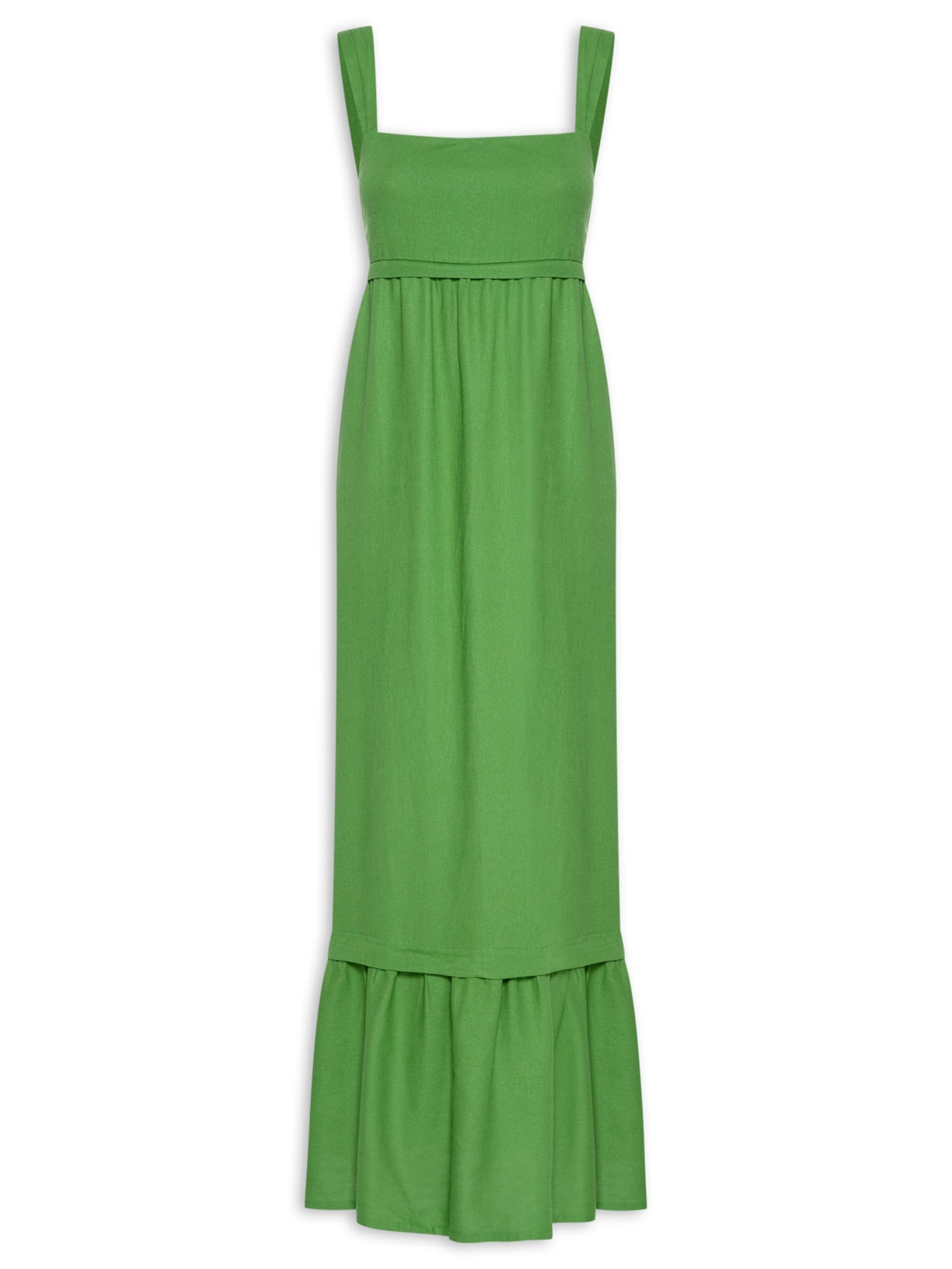 Vestido Costas Amarração Verde Maria Filó